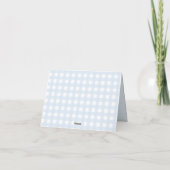 Blue Starry Gingham Folded Thank You Card サンキューカード (裏面)