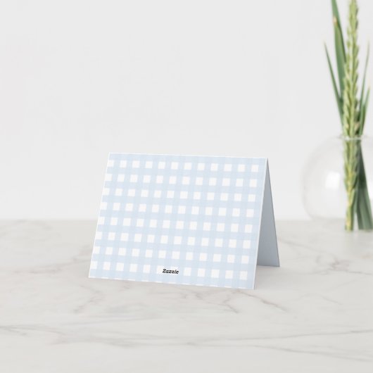 Blue Starry Gingham Folded Thank You Card サンキューカード (裏面)