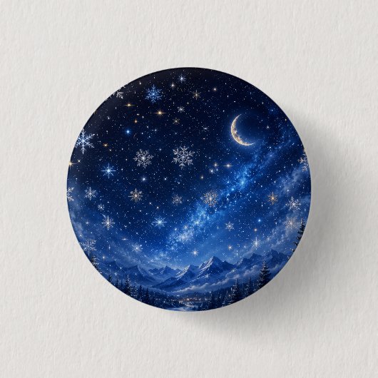 BLUE STARRY NIGHT SKY | CELESTIAL PIN PERSONALIZED 缶バッジ (正面)