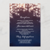 Blue Starry String Lightsの情結婚報 エンクロージャーカード (正面)