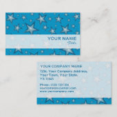 Blue Starsビジネスストライプカードテンプレート 名刺 (正面/裏面)
