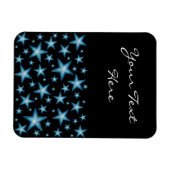 Blue Stars '文字'フレキシブル磁石縦黒 マグネット (横)