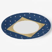 Blue Stars Christmas Party ペーパープレート (アングル)