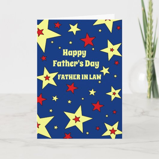 Blue Stars Father in Law Happy Father's Day カード (正面)