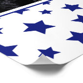 Blue Stars With Message Photo Birthday Poster ポスター (角)