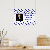 Blue Stars With Message Photo Birthday Poster ポスター (キッチン)