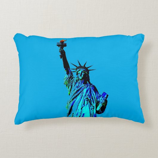 Blue Statue of Lady Liberty アクセントクッション (正面)