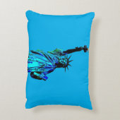 Blue Statue of Lady Liberty アクセントクッション (裏面(縦))