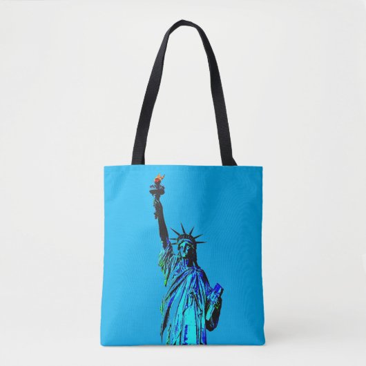 Blue Statue of Lady Liberty トートバッグ (正面)