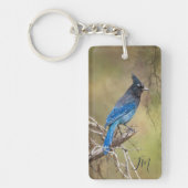 Blue StellarのJay Birdの絵を描イニシャル キーホルダー (正面)