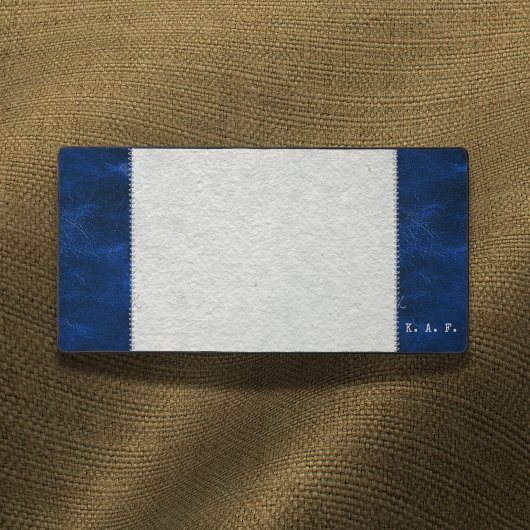 Blue Stitched Leather-Look & Desk Blotter Mat デスクマット
