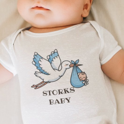 Blue STORKS ベビーボディスーツ