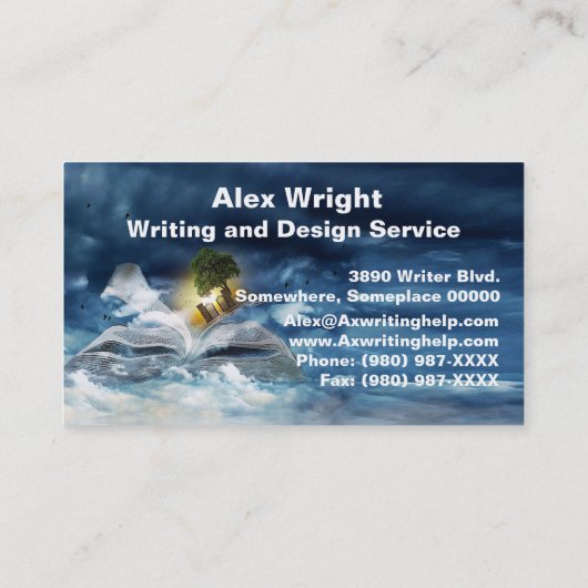 Blue Stormy Night Book & Tree, Writer 名刺 (裏面)