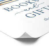 Blue Storybook Baby Shower Books and Gifts Sign ポスター (角)