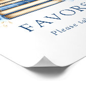 Blue Storybook Baby Shower Favors Sign ポスター (角)