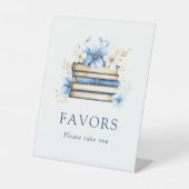 Blue Storybook Baby Shower Favors Sign 台座サイン (正面)
