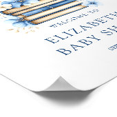 Blue Storybook Baby Shower Welcome Sign Poster ポスター (角)