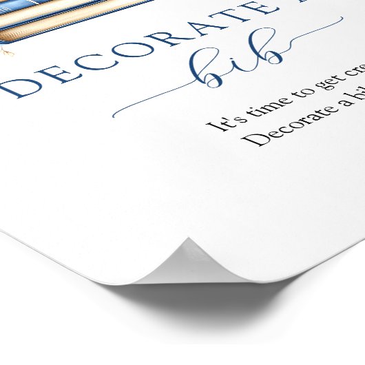 Blue Storybook Decorate a Bib Game Poster ポスター (角)