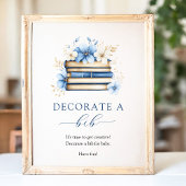 Blue Storybook Decorate a Bib Game Poster ポスター