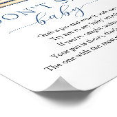 Blue Storybook Don't Say Baby Game Sign ポスター (角)