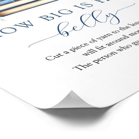 Blue Storybook How Big Is Her Belly Game Sign ポスター (角)