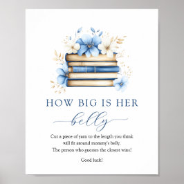 Blue Storybook How Big Is Her Belly Game Sign ポスター