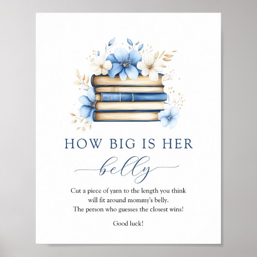 Blue Storybook How Big Is Her Belly Game Sign ポスター (正面)