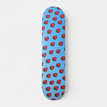 Blue Strawberry Vaporwave Designer Skateboard Deck