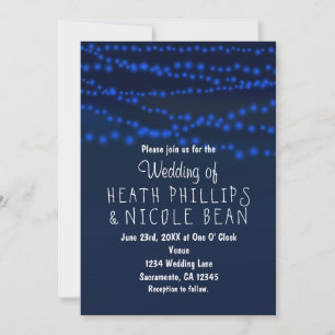 Blue String Lights白熱［赤熱］光を放つ結婚式招待状 招待状