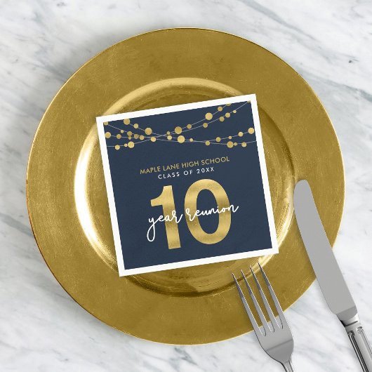 Blue Strings of Lights 10年クラス懇親会 スタンダードカクテルナプキン