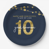 Blue Strings of Lights 10年クラス懇親会 ペーパープレート (正面)