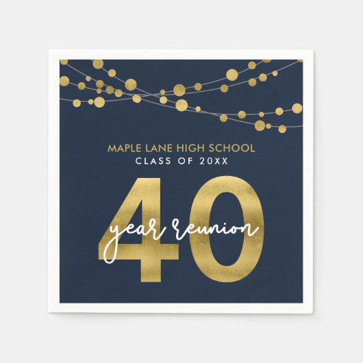 Blue Strings of Lights 40年クラス懇親会 スタンダードカクテルナプキン (正面)