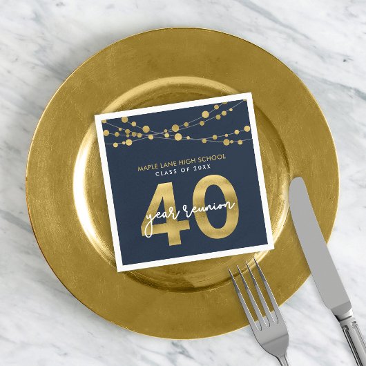 Blue Strings of Lights 40年クラス懇親会 スタンダードカクテルナプキン