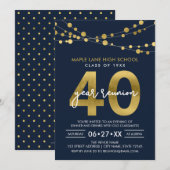 Blue Strings of Lights 40年クラス懇親会 招待状 (正面/裏面)