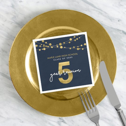 Blue Strings of Lights 5年クラス懇親会 スタンダードカクテルナプキン