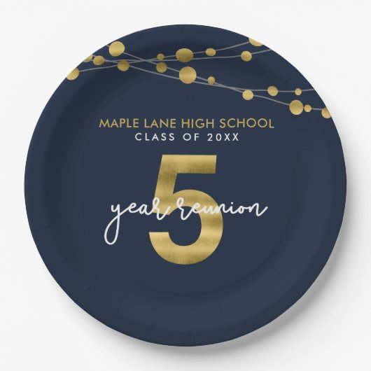 Blue Strings of Lights 5年クラス懇親会 ペーパープレート (正面)