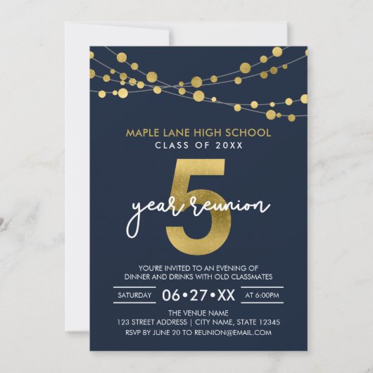 Blue Strings of Lights 5年クラス懇親会 招待状 (正面)