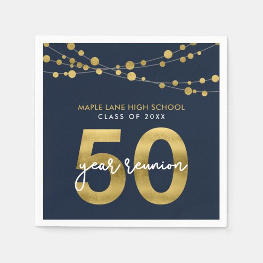 Blue Strings of Lights 50年クラス懇親会 スタンダードカクテルナプキン (正面)