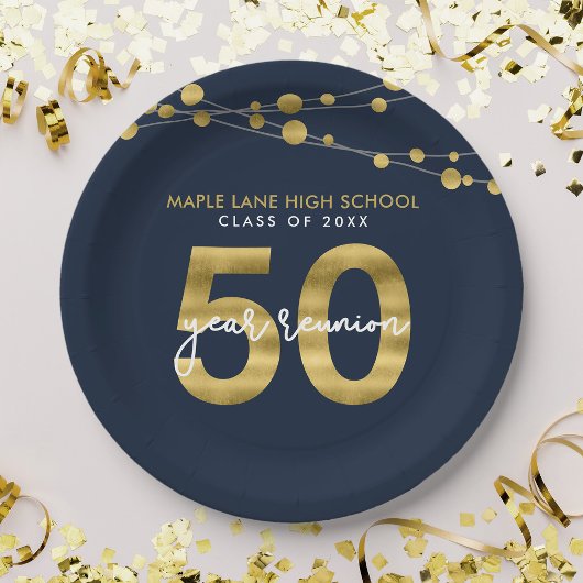 Blue Strings of Lights 50年クラス懇親会 ペーパープレート