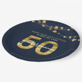 Blue Strings of Lights 50年クラス懇親会 ペーパープレート (アングル)