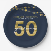 Blue Strings of Lights 50年クラス懇親会 ペーパープレート (正面)