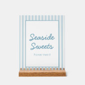 Blue Stripe Beach Club Cabana Beach Dessert Sign アクリルサイン (正面)