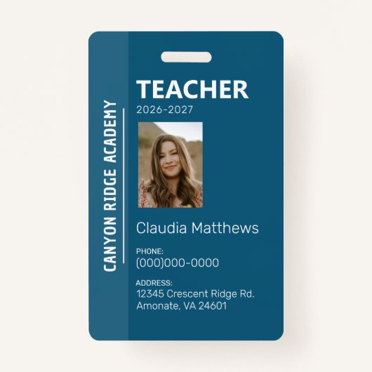 Blue Stripe Homeschool Educator ID Badge バッジ (正面)