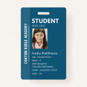 Blue Stripe Homeschool Student ID Badge バッジ (正面)