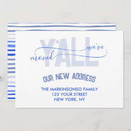 Blue Stripe Moving Announcement 招待状