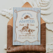 Blue Stripe Rodeo Birthday Invitation 招待状