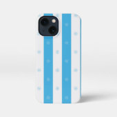 Blue Stripe Snowflake Seamless Winter Pattern iPhoneケース (裏面)