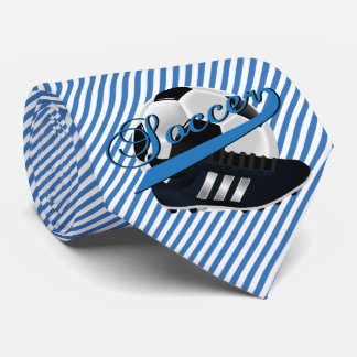 Blue Stripe Soccer Player ネクタイ