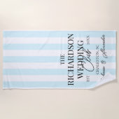 Blue Stripe Social Club Custom Wedding Merch Favor ビーチタオル (正面)