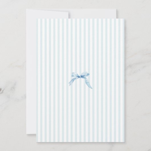 Blue Stripe Some Bunny Baby Shower 招待状 (裏面)